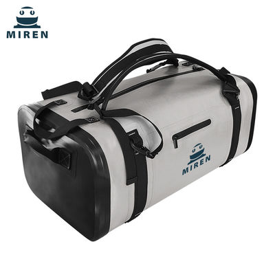 TPU উপাদান 50L জলরোধী Duffel ব্যাগ আউটডোর ভ্রমণের জন্য হালকা ধূসর